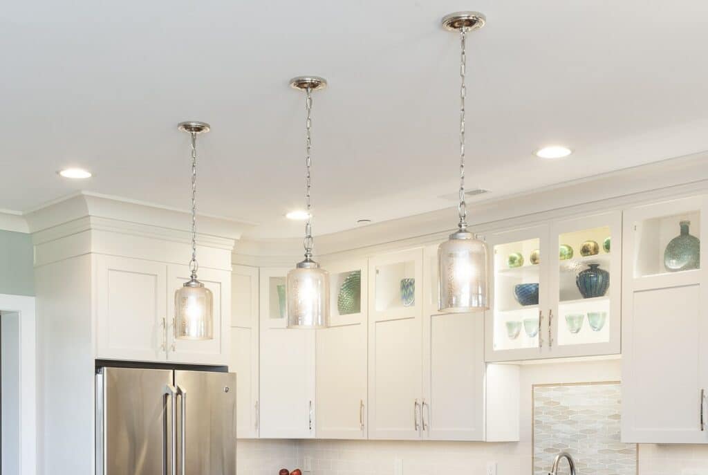 Feiss P1320BS Hounslow Glass Pendant Lighting, Satin Nickel